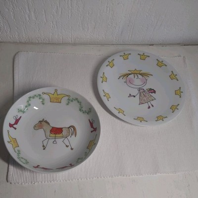 KAHLA Kinder-Geschirrset Märchenprinzessin,Krone,Pferd Porzellan 2teiliges Set