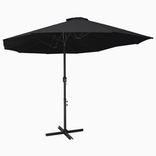 Garden Parasol with Aluminum Pole 181.1"x106.3" Black
