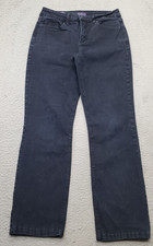 NYDJ Marilyn Straight Jeans Womens 8 Blue Denim Double Stitch 5-Pocket Design