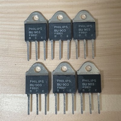 6 Stück - BU903 *Original* PHILIPS - CRT TV Transistor TO-3P - Vintage - NOS NEU