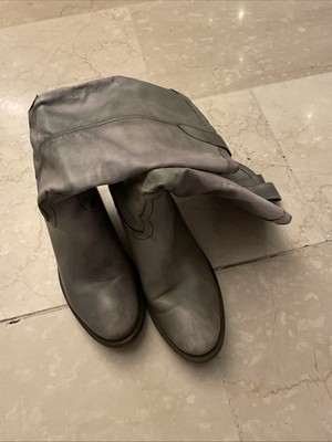 Damenstiefel Gr 40 Lavorate a mano grau Leder