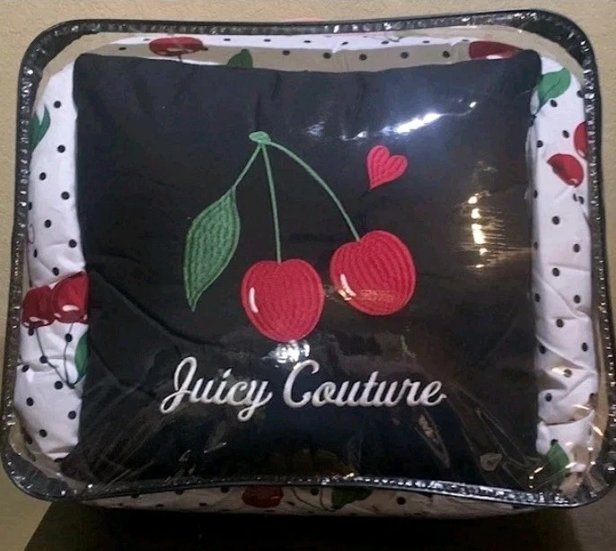 Juicy Couture Polka Dot & Red Cherries & Logos QUEEN Set Comforter,Shams &Pillow - Image 3 of 4
