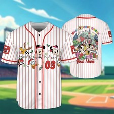 Personalized Mickey  Friends Joy To The World Christmas Baseball Jersey Shirt