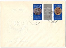 German Democratic Republic #1223-1224 FDC, 1970, with label