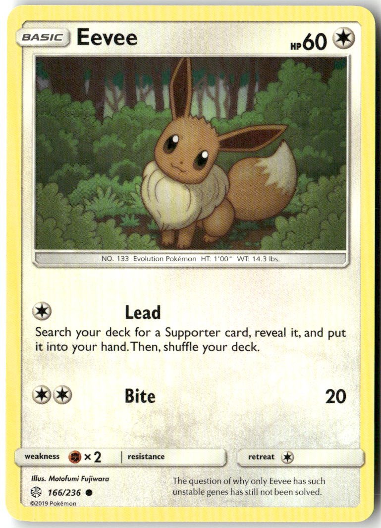 Eevee 166/236 Common Cosmic Eclipse Pokemon Moderately Played