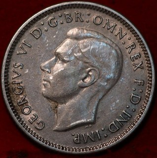 1944 Australia One Shilling Silver Foreign Coin