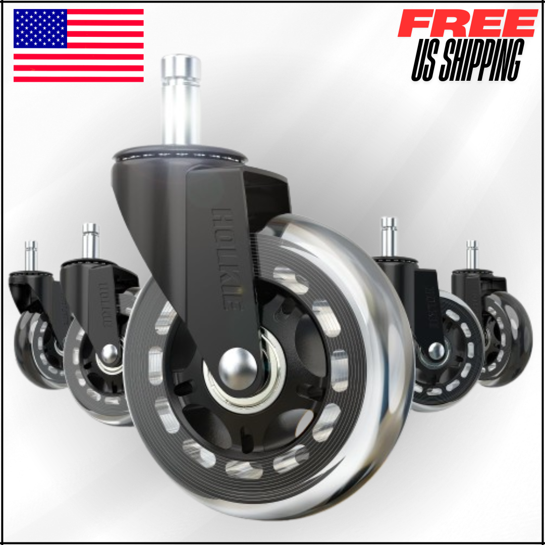 Office Chair Wheel Roller Blade Caster Replacement 11x22mm Transparent 3 Inch Rubber Casters-image