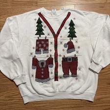 Vintage Jerzees Pullover Crewneck Sweatshirt Christmas Holiday Festive XL