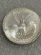 1994 Mexico Mexican Libertad 1 Troy Oz Onza .999 Fine Silver