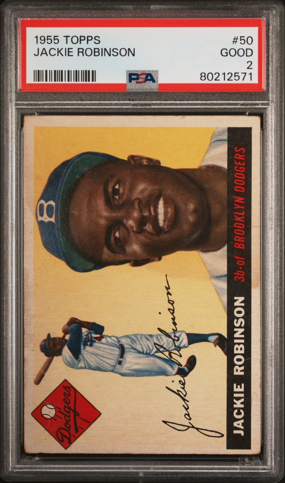 1955 Topps Jackie Robinson #50 PSA 2 view 1