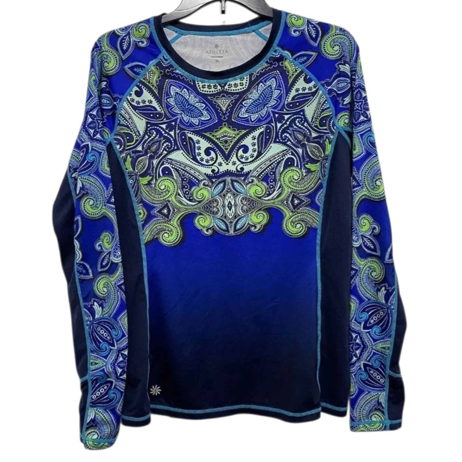 Athleta Performance Runaway Athletic Top Moisture-wicking Paisley sz Large