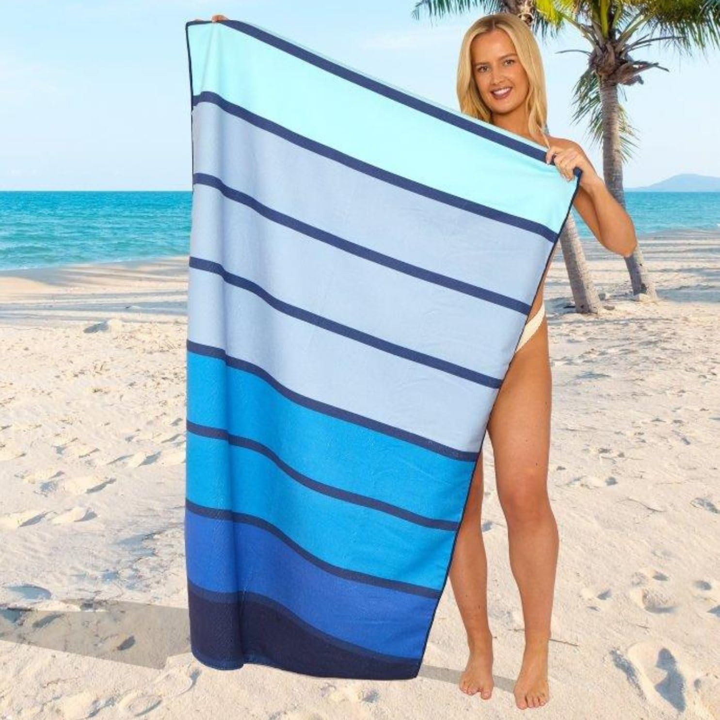 GC GAVENO CAVAILIA Extra Large Beach Towel for (100X180 CM), Light Blue