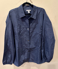 Athleta Lunar Sheen Snap Nylon Shirt Jacket Lightweight Dark Gray Sz Med 129