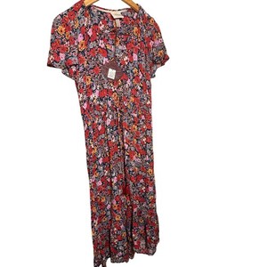 chinese dress ladies Knox Rose Orange Multicolor Tassel Tie Keyhole A Line Maxi Dress Size XXL main image 1