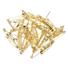 80Pcs Badge Pins, 35mm Safety Pins Bar Name Tag Pin Bulk, Gold