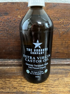 The Goodbye Company Organic Castor Oil 100% Pure Extra Virgin Castor Oil 16 Oz