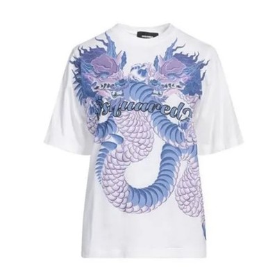 DSQUARED2 T-shirt Women s White With Cool Printed Logo 