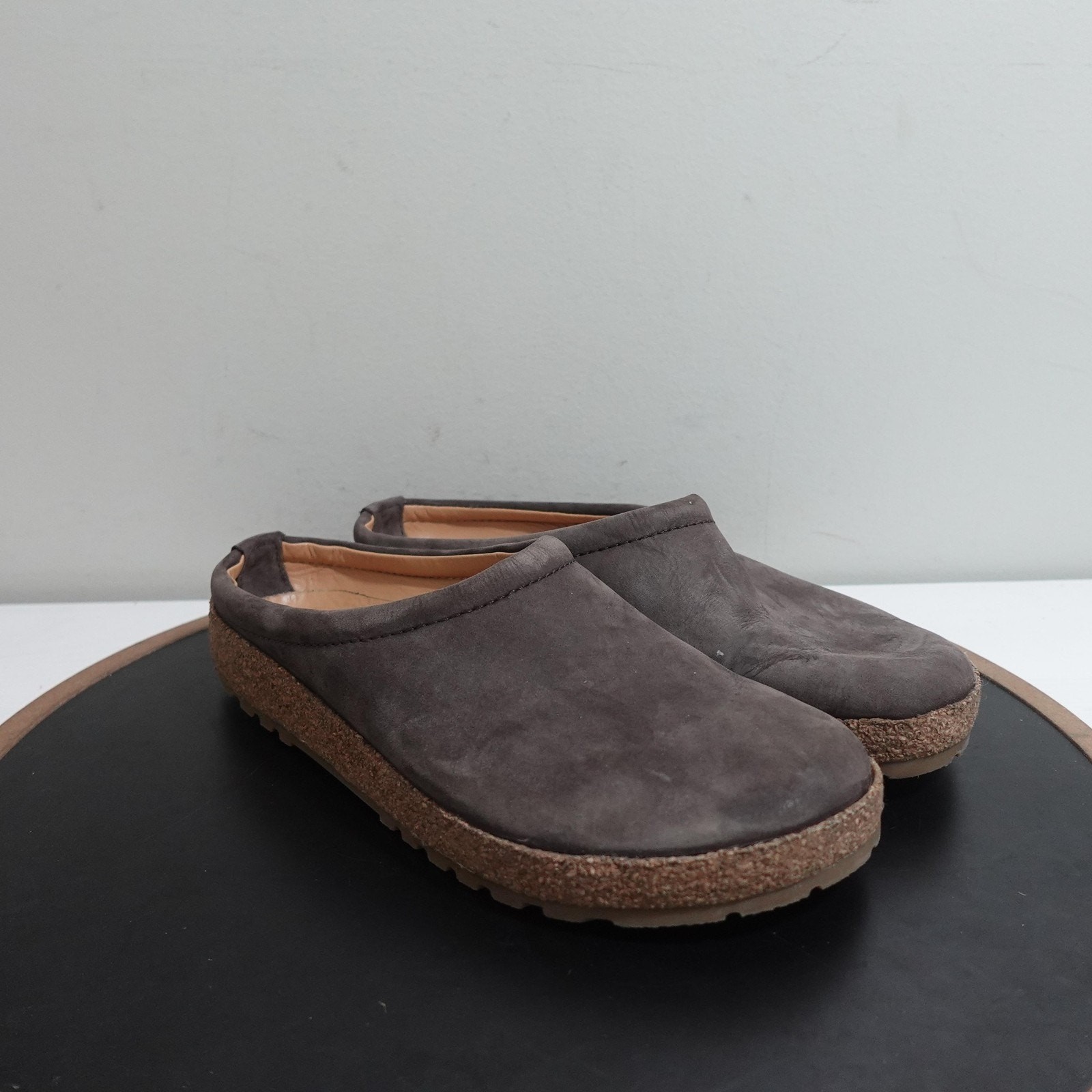 SAOLA Scarpe Haflinger donna taglia 9 zoccoli scamosciati grigi slip on comode suola sughero casual