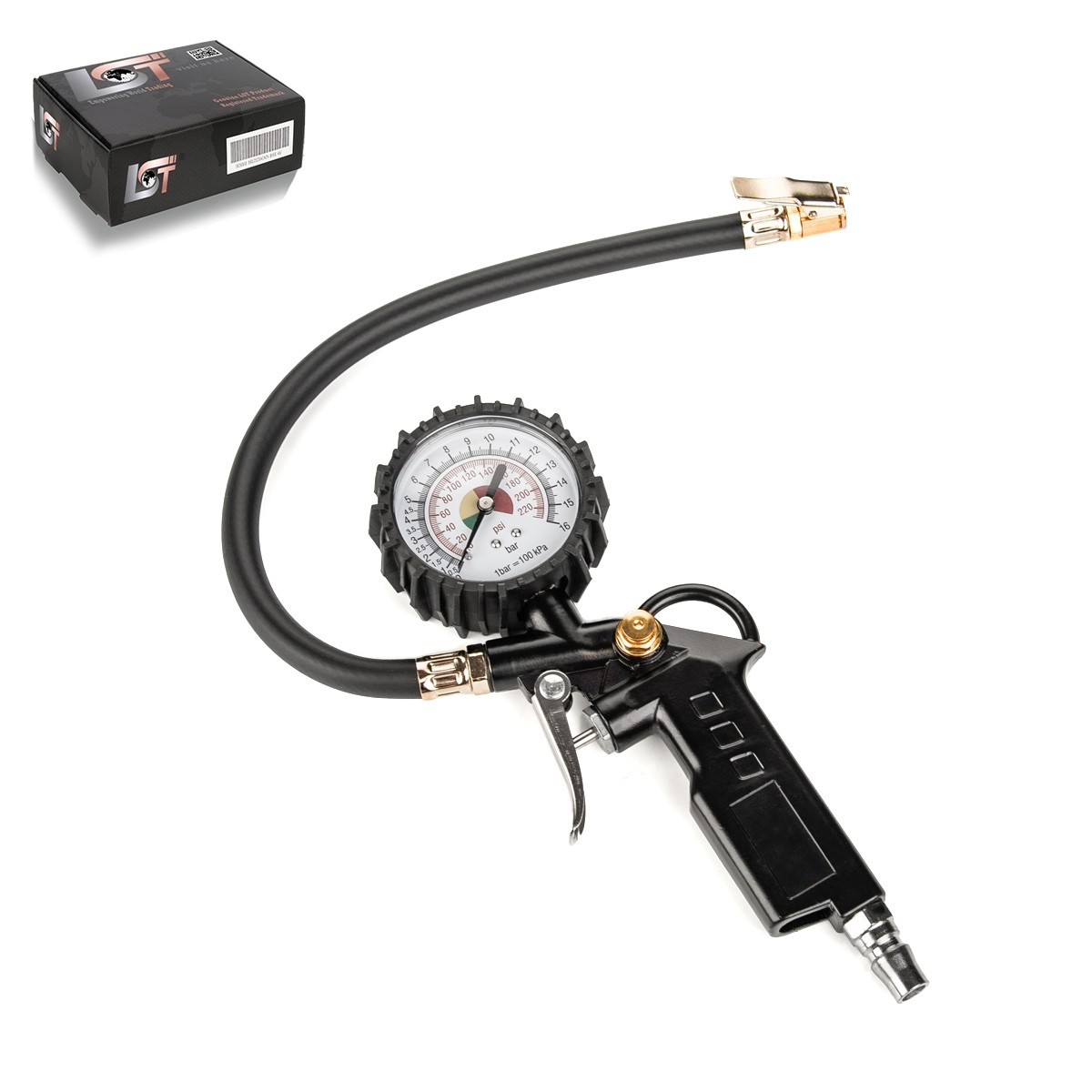 Robust Tire Inflator Tire Pressure Gauge Analog 0-16 BAR Manometer