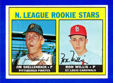 1967 TOPPS #592 JIM SHELLENBACK / RON WILLIS ROOKIE STARS CARD -- NR MINT. rookie card picture