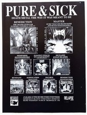 DEATH METAL~BENEDICTION/INUBUS/SUFFOCATION~ORIG 1992 ALBUM PROMO AD POSTER PINUP