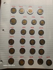 Mexican Coin Lot 22 Bi-Metallic Pesos 1 2 5 Pesos 1993-2008 Mixed Years