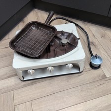 Vintage RAINHILL Type 071 Enameled Cast Iron Gas Stove With Original Pan & More