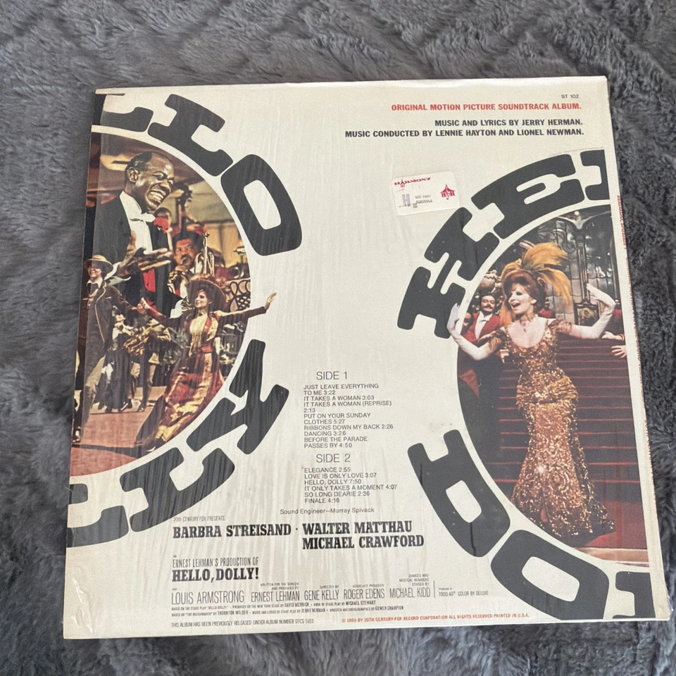 Hello Dolly 1969 LP Vinyl Soundtrack Barbara Streisand, Louis Armstrong Shrink Foto 2 de 4