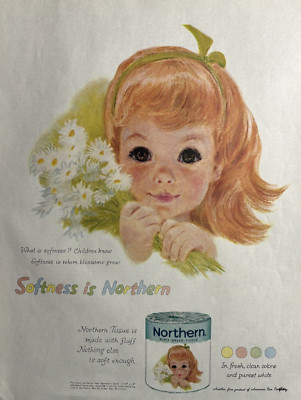 1959 Northern Misty Green Tissue Softness Fresh Colors Children Vintage Print Ad