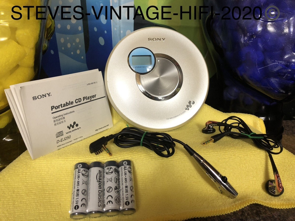 Sony D-EJ250 CD Walkman + Inline Remote Earphones N/MINT SERVICED