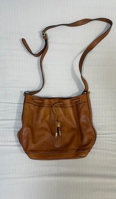 Vintage Old CELINE Leather Shoulder Bag Triomphe Brown Made in Italy C703