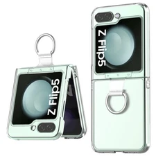 For Samsung Galaxy Z Flip 5(2023) Case With Ring Shockproof Slim Clear Cover