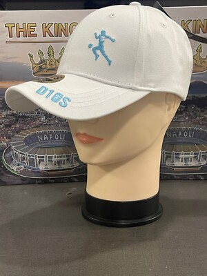Offiziersmütze D10S Baumwolle Visier Original Weiß Maradona 10 Dios