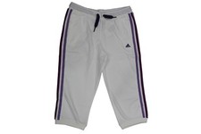 Pantalone di tuta da bambina bianco e viola Adidas 3/4 sport ginnastica junior