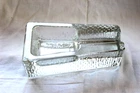 MCM Blenko Glass Cigar Ashtray Crystal Vintage Coffin Shaped Thick Heavy Smoking