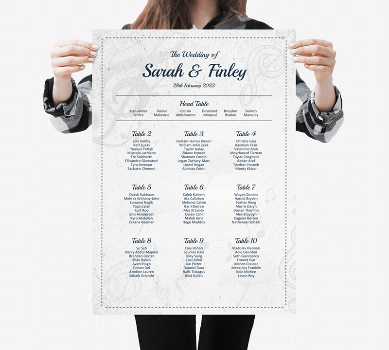 Head Table Seating Chart