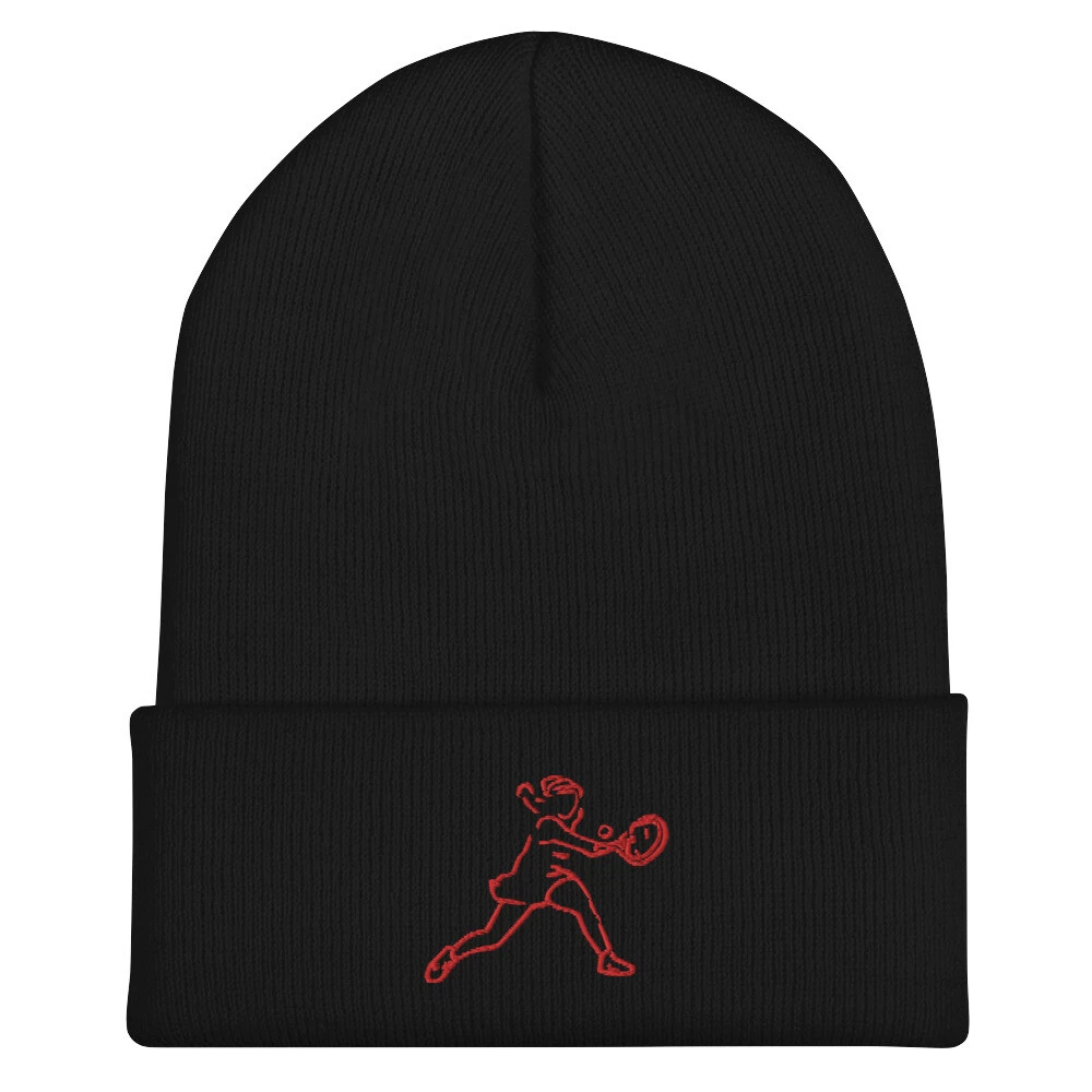 Cuffed Beanie Embroidered Women's Tennis