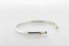 Sterling Silver 925 14K Gold Seashell Accent Swap Top Bangle Bracelet - 7"