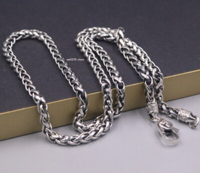 Echt 925 Sterlingsilber Halskette Herren 5 mm breit Weizen Kettenglied 22 Zoll