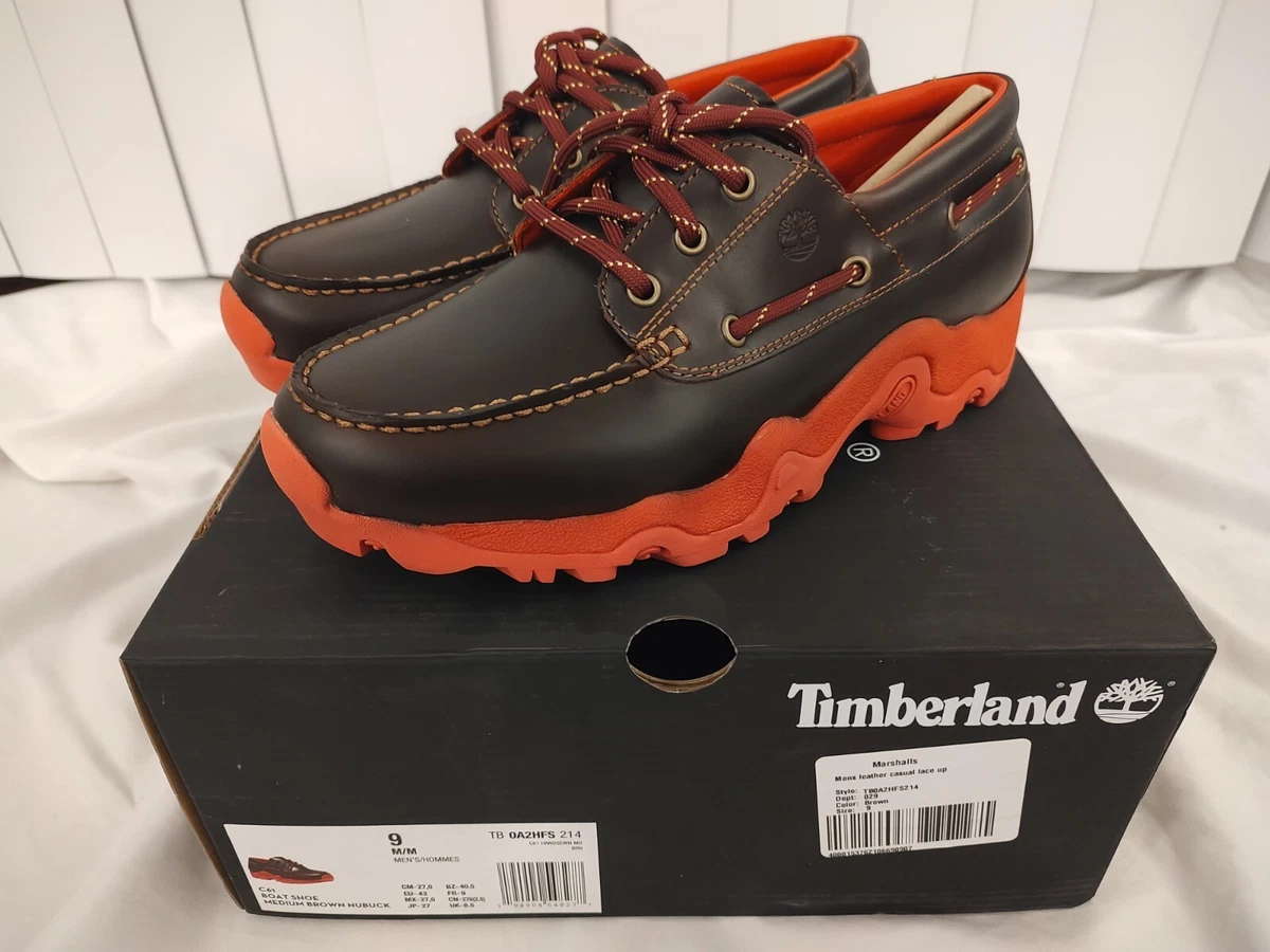 Timberland PRO Men’s Brown Remix Handsewn Boat Shoes Size 9 *RARE PINK COLOR*