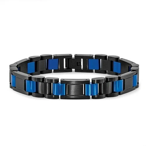 *BRAND NEW* Chisel Stainless Steel Black & Blue IP-plated Bracelet SRB1954-8.75 - Image 3 of 4