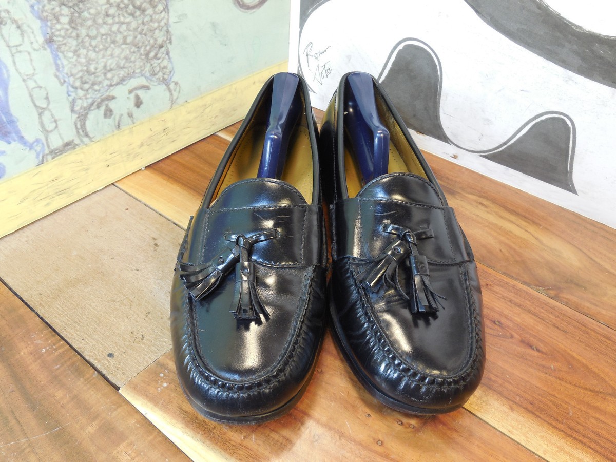 Cole Haan Black 3506 Leather Pinched Tasseled Shoes Loafer Men’s 10D Cole Haan Men main image 2
