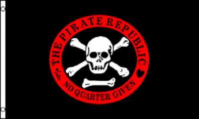 3'x5' Pirate Republic Jolly Roger Flag Skull No Quarters Given Crossbones 3X5