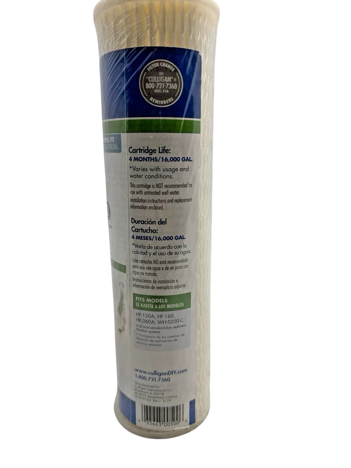 Culligan S1A Replacement Cartridge Standard Duty Sediment Filters 2 Pack New - Image 3 of 4