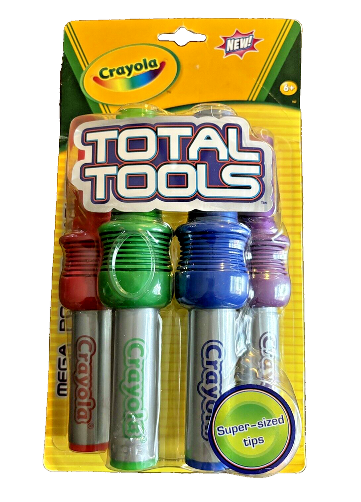 Crayola 4 Pack Total Tools Mega Poster Markers Red Blue Green Purple NIP 2006