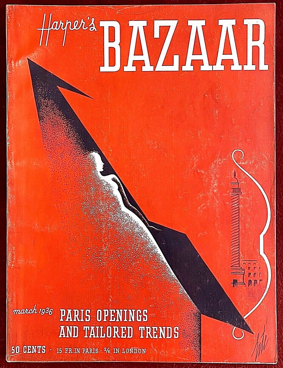 【通販 人気】 Bazaar Harper's Magazine Chanel Cocteau Erte ~ 1936 March ~ 外国語雑誌