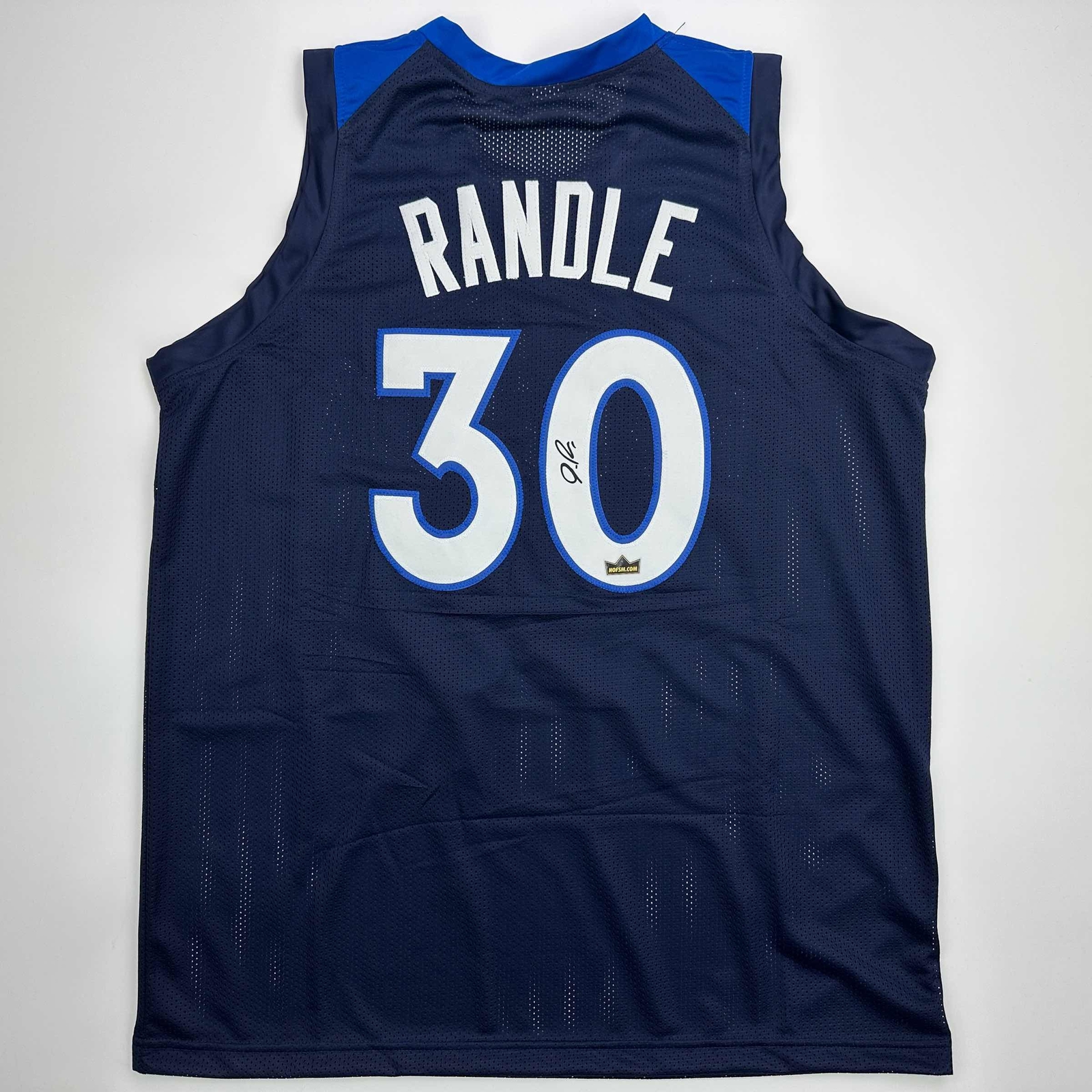 Facsimile Autographed Julius Randle Minnesota Blue Reprint Jersey Size Men's XL