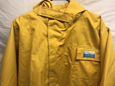High Seas Foul Weather Gear Yellow Hooded Waterproof Jacket Small