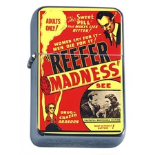 Silver Flip Top Oil Lighter Vintage Poster D19 Reefer Madness 1936