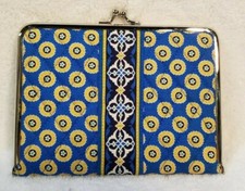 Vera Bradley Photo Album Purse Size Blue Yellow Floral Snap Kisslock Holds 12